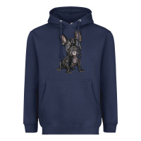 Navy french bulldog Heavyweight Hoodie - BarkalooDesign