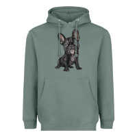 Sage french bulldog Heavyweight Hoodie - BarkalooDesign