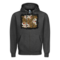 Charcoal Heather christmas mistletoe background Zipper Hoodie - BundleAndBundleShop