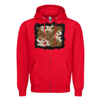 Red christmas mistletoe background Zipper Hoodie - BundleAndBundleShop