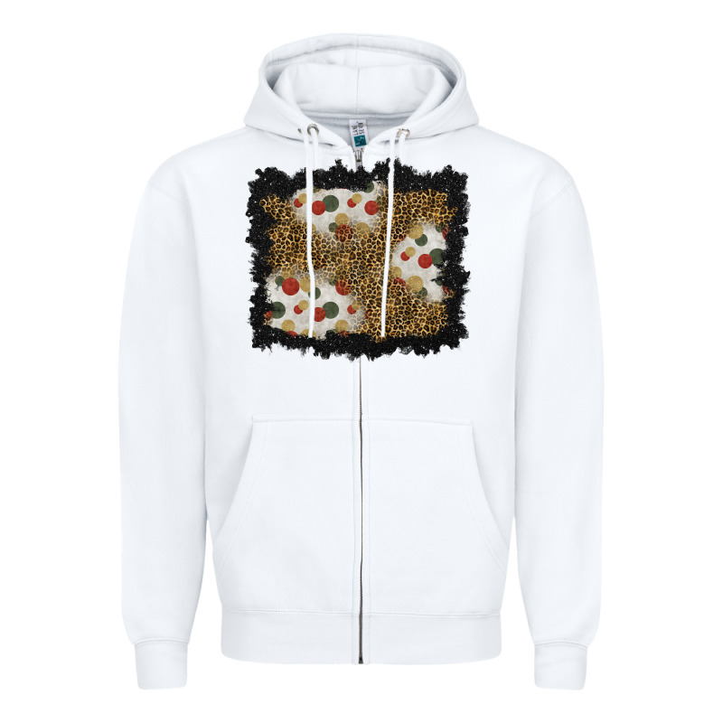 Christmas Mistletoe Background Zipper Hoodie by BundleAndBundleShop | Teevron
