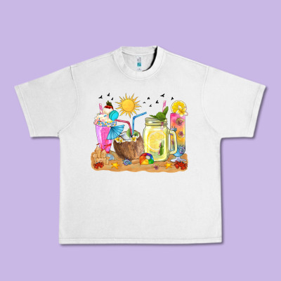 Summer Drinks Coffee Cups Urban Heavy Tee Designed By Texasbilliewilder