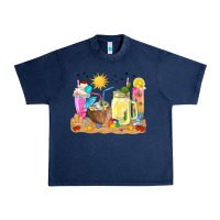 Navy summer drinks coffee cups Urban Heavy Tee - texasbilliewilder