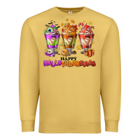 Antique Gold Happy Hallothanksmas coffee cups Premium Sweatshirt - NancyCooperArtShop