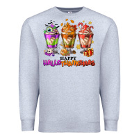 Heather Grey Happy Hallothanksmas coffee cups Premium Sweatshirt - NancyCooperArtShop