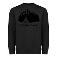 Black Adventure Camping Heavyweight Sweatshirt - Unal Design