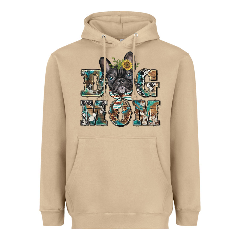 Dog Mom French Bulldog Heavyweight Hoodie by BarkalooDesign | Teevron