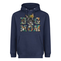Navy dog mom french bulldog Heavyweight Hoodie - BarkalooDesign