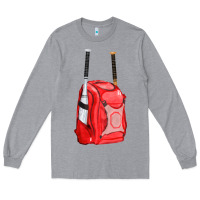 Heather Grey red bat backpack fa element Long Sleeve Tee - FaDigitalArtStudio