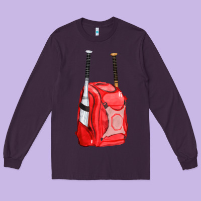 Red Bat Backpack Fa Element Long Sleeve Tee Designed By Fadigitalartstudio