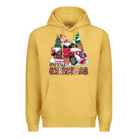 Antique Gold pink merry christmas Premium Hoodie - MaliasSmallBusiness