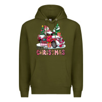 Army Green pink merry christmas Premium Hoodie - MaliasSmallBusiness
