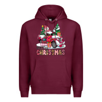 Burgundy pink merry christmas Premium Hoodie - MaliasSmallBusiness