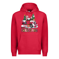 Cardinal pink merry christmas Premium Hoodie - MaliasSmallBusiness