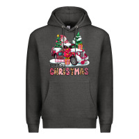 Charcoal Heather pink merry christmas Premium Hoodie - MaliasSmallBusiness