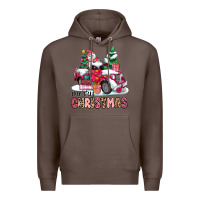 Coffee pink merry christmas Premium Hoodie - MaliasSmallBusiness