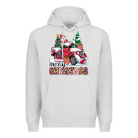 Dove Grey pink merry christmas Premium Hoodie - MaliasSmallBusiness
