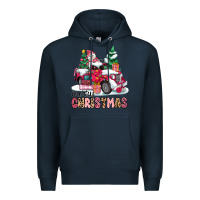 Navy pink merry christmas Premium Hoodie - MaliasSmallBusiness