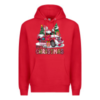 Red pink merry christmas Premium Hoodie - MaliasSmallBusiness