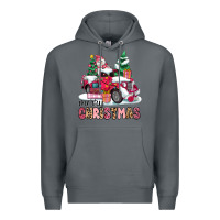 Rock pink merry christmas Premium Hoodie - MaliasSmallBusiness