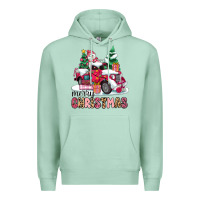 Seafoam pink merry christmas Premium Hoodie - MaliasSmallBusiness