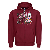 Burgundy dear santa my brother did it Zipper Hoodie - AdoDesignShop