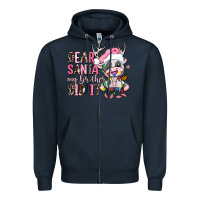 Navy dear santa my brother did it Zipper Hoodie - AdoDesignShop