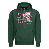 Sports Green dear santa my brother did it Zipper Hoodie - AdoDesignShop