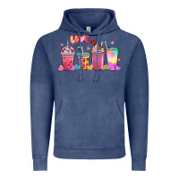 Vintage Denim love coffee cups Vintage Hoodie - MaliasSmallBusiness