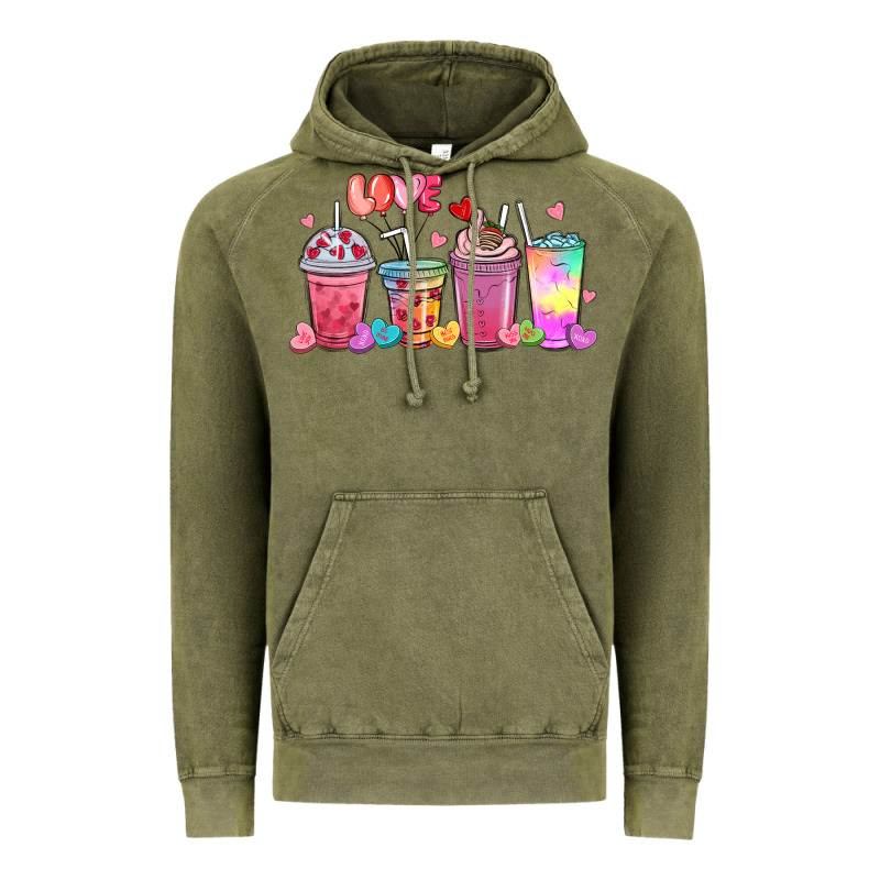 Love Coffee Cups Vintage Hoodie by MaliasSmallBusiness | Teevron