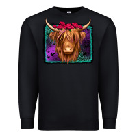 Black halloween highland cow Premium Sweatshirt - Jasminsmagicworld
