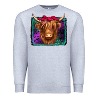 Heather Grey halloween highland cow Premium Sweatshirt - Jasminsmagicworld