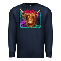 Navy halloween highland cow Premium Sweatshirt - Jasminsmagicworld