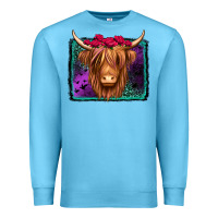 Ocean Blue halloween highland cow Premium Sweatshirt - Jasminsmagicworld