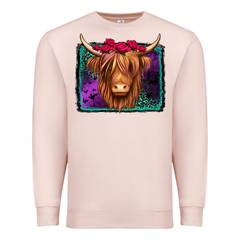 Halloween Highland Cow Premium Sweatshirt by Jasminsmagicworld | Teevron