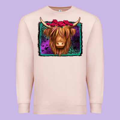 Halloween Highland Cow Premium Sweatshirt Designed By Jasminsmagicworld
