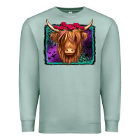 Seafoam halloween highland cow Premium Sweatshirt - Jasminsmagicworld