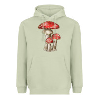 Matcha Autumn Mushroom Illustrations Heavyweight Hoodie - LillyAllenDesigns