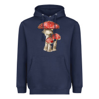 Navy Autumn Mushroom Illustrations Heavyweight Hoodie - LillyAllenDesigns