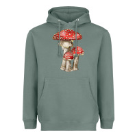 Sage Autumn Mushroom Illustrations Heavyweight Hoodie - LillyAllenDesigns