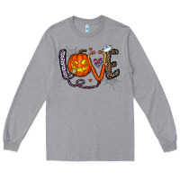 Heather Grey love halloween Long Sleeve Tee - CowhideDigitalArt