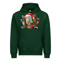 Forest Green Joy Christmas Goat Urban Hoodie - LillyAllenDesigns