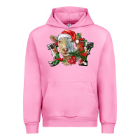 Fuchsia Pink Joy Christmas Goat Urban Hoodie - LillyAllenDesigns