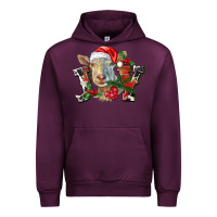 Mauve Wine Joy Christmas Goat Urban Hoodie - LillyAllenDesigns