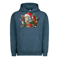 Pigment Midnight Navy Joy Christmas Goat Urban Hoodie - LillyAllenDesigns