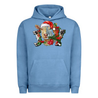 Pigment Pebble Blue Joy Christmas Goat Urban Hoodie - LillyAllenDesigns
