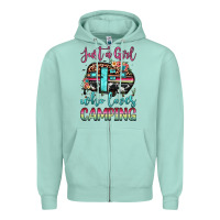 Seafoam just a girl who loves camping Zipper Hoodie - JahusDesignShop