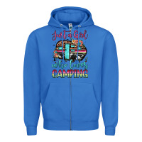 True Royal just a girl who loves camping Zipper Hoodie - JahusDesignShop