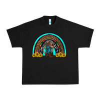 Black western cowboy boots sunflowers rainbow Urban Heavy Tee - RanaPortraitStore