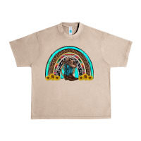 French Oak western cowboy boots sunflowers rainbow Urban Heavy Tee - RanaPortraitStore